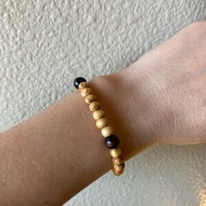 Handmade Natural Wood Beaded Bracelet
